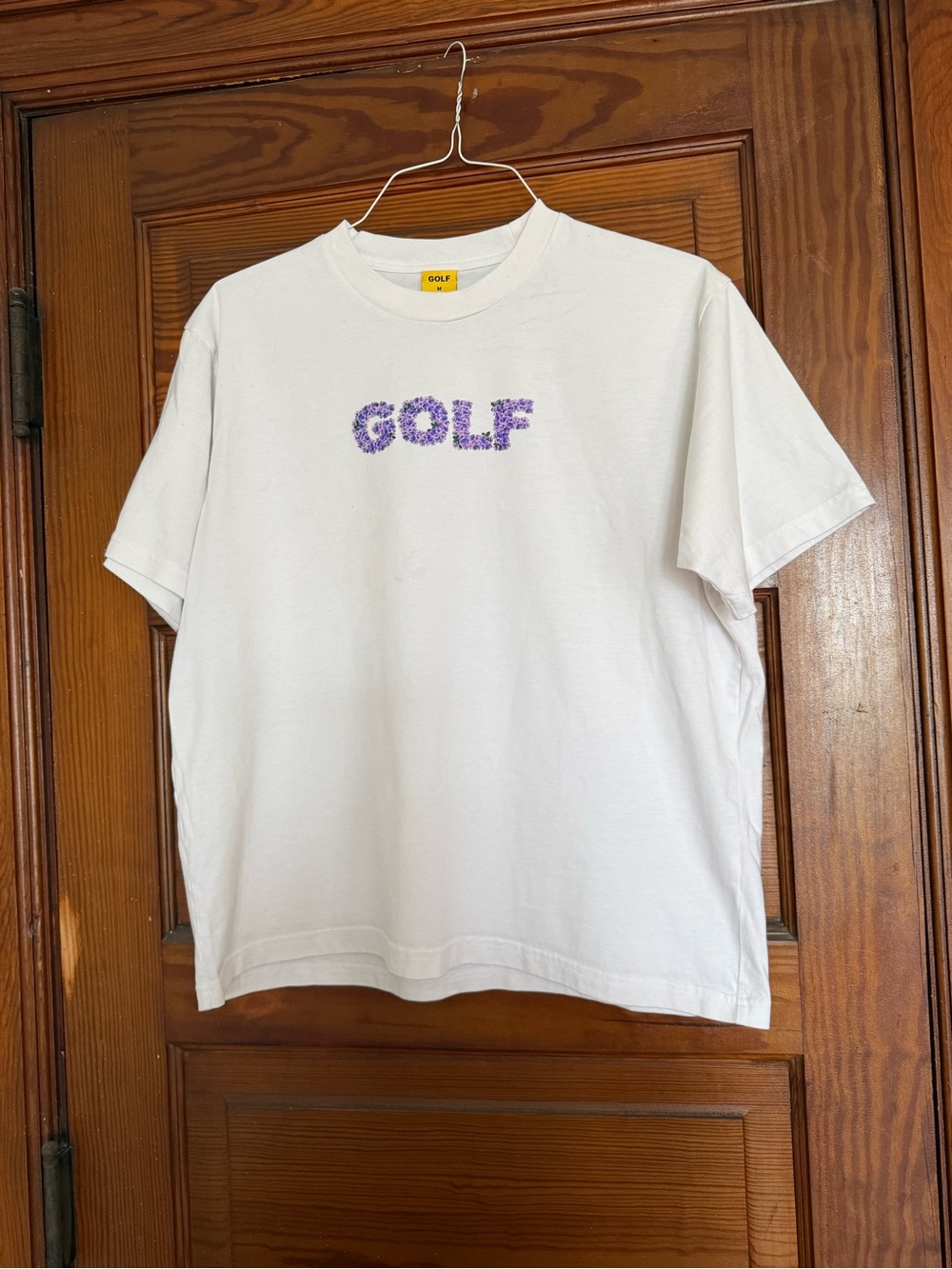 Golf Wang White Tee with Purple Floral 'GOLF' Graphic